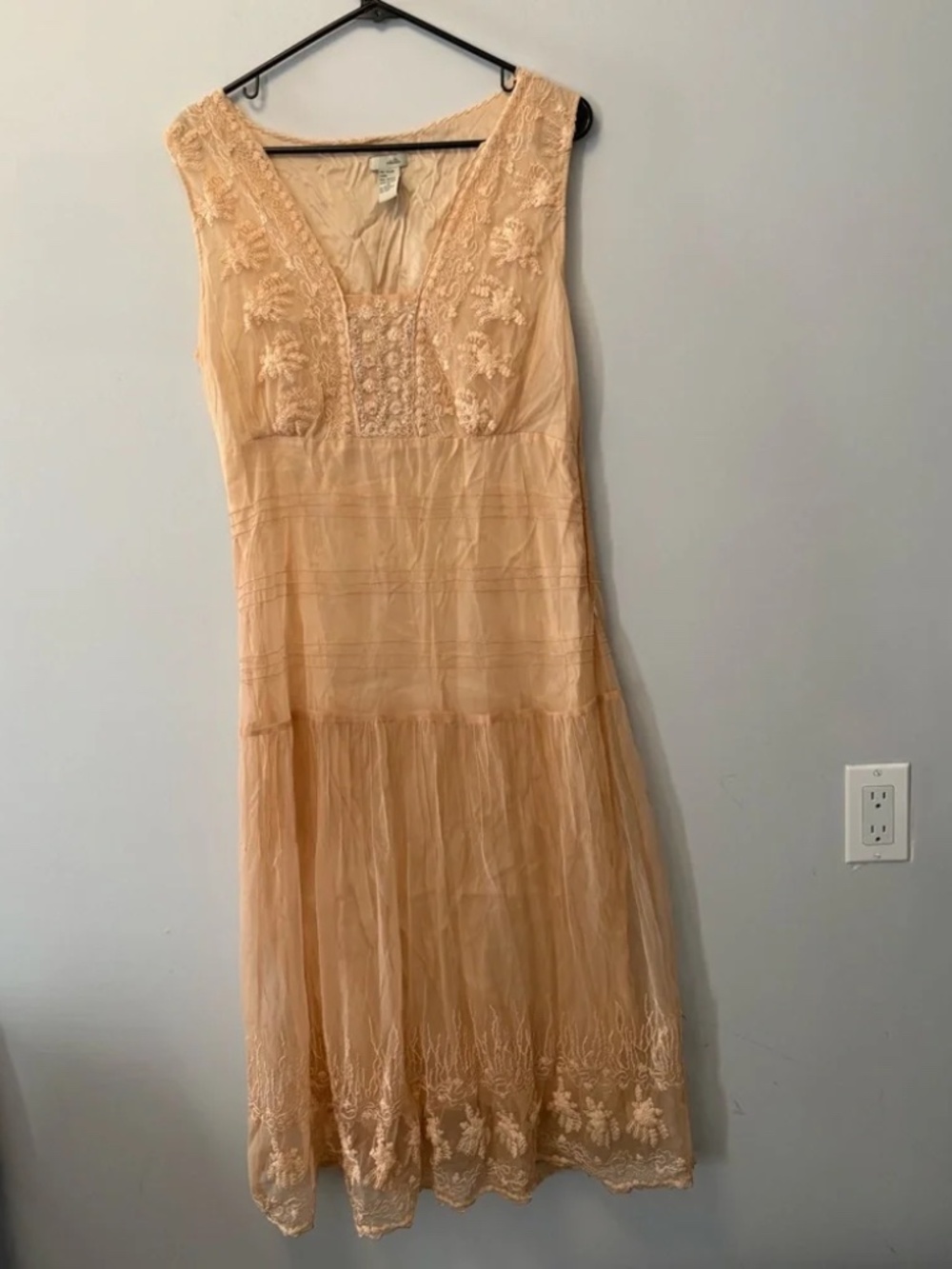 peach anthropologie lace Dress